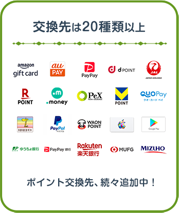 交換先は20種類以上