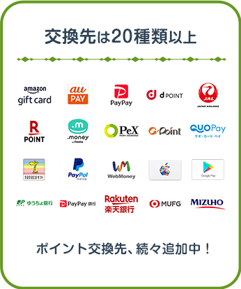 交換先は20種類以上